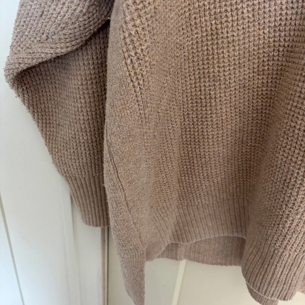Aerie Cozy Thermal Waffle Knit Lounge Set sweater & wide leg pants L/XL short - Picture 3 of 10
